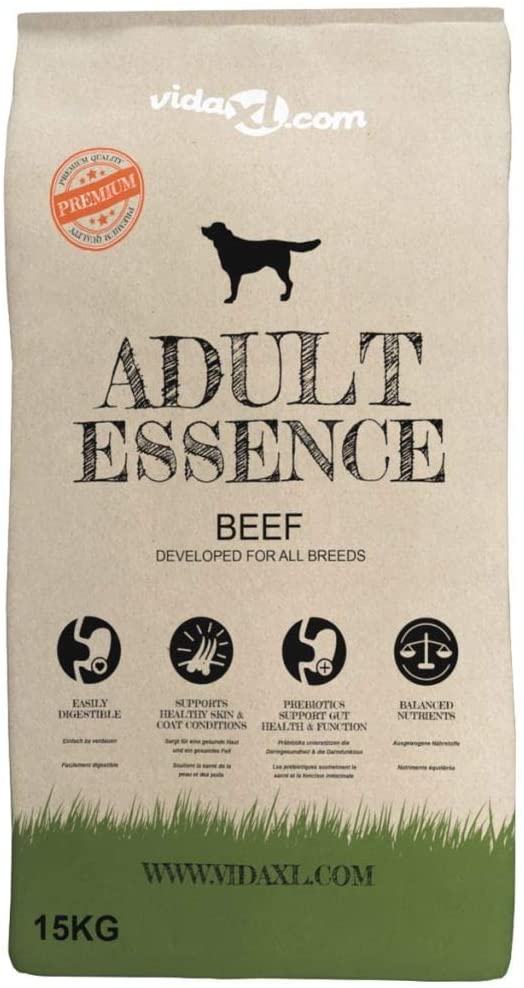  vidaXL 2x15kg Sacos de Comida Seca para Perros Adult Essence Beef 30kg Pienso 