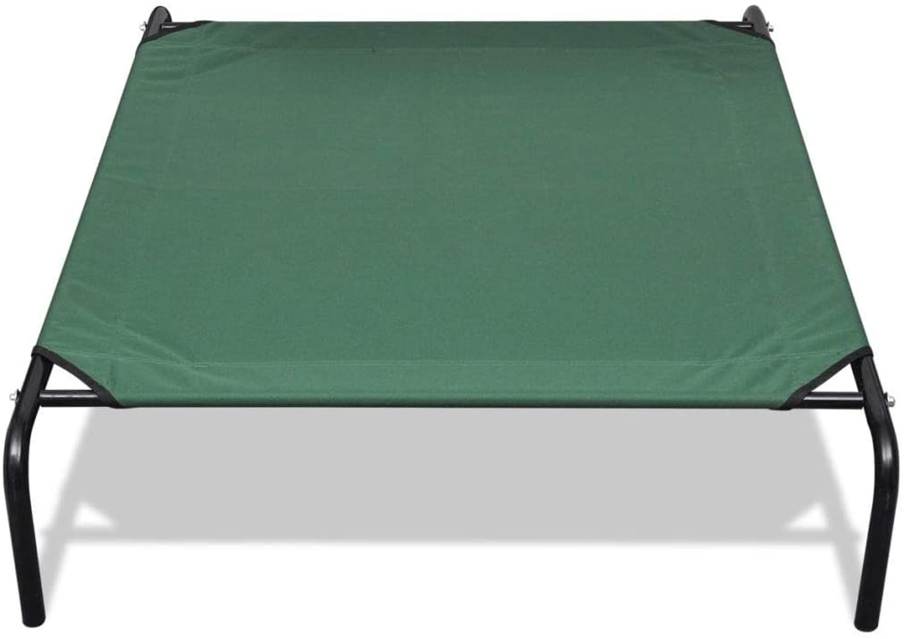  vidaXL Cama Elevada Portátil Camping Mascota Marco Acero 90x60 cm Perro Gato 