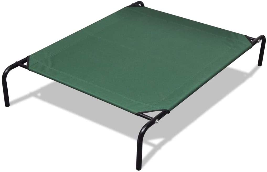  vidaXL Cama Elevada Portátil Camping Mascota Marco Acero 90x60 cm Perro Gato 