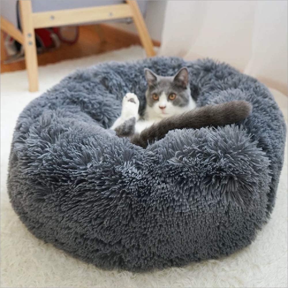  Vivi Bear Cama Gato Cama Perro Extra Suave Cómodo Lindo,Cojín de Gato Lavable de la Cama,Lecho Ovalado de Cueva de anidación Adecuado para Gatos y Perros pequeños y medianos 