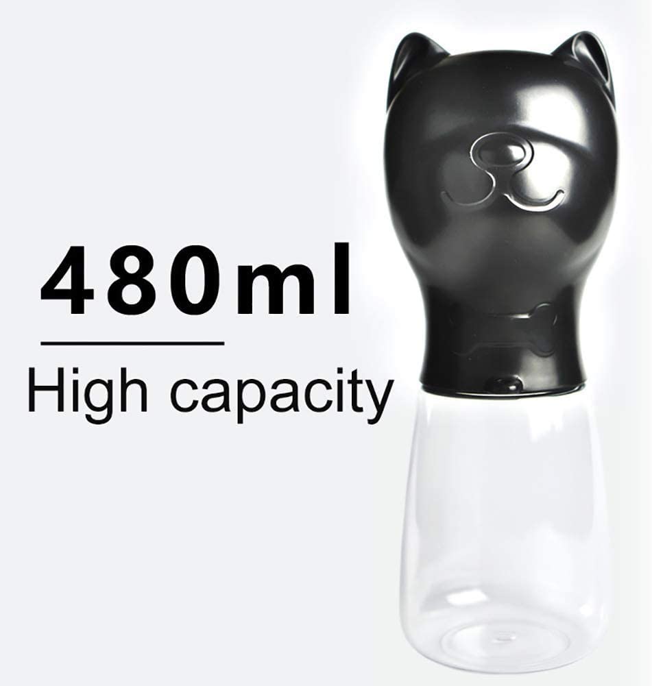  WBXNB Botella De Agua para Perros Bebedero Plegable para Mascotas Gato para Perros Alimentador De Bebida Portátil Al Aire Libre Botella De Bebida para Perros, Negro 