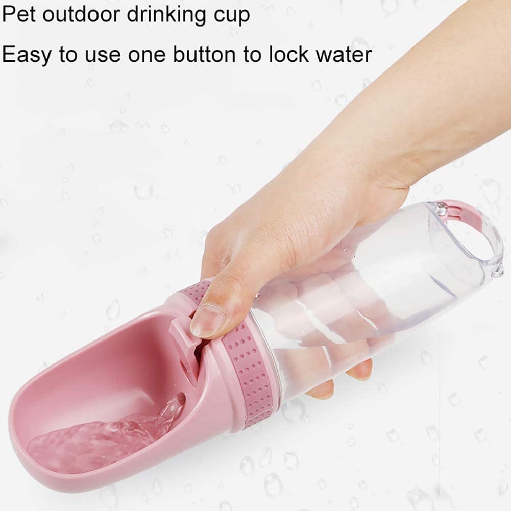  WBXNB Nuevo Vaso De Agua para Mascotas De Plástico Multicolor Tazas para Perros Y Gatos Bebederos Portátiles para Viajes Al Aire Libre, Rosa 