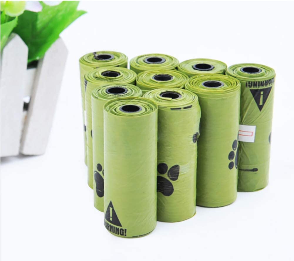  WGGLK Bolsa De Aseo para Mascotas De 8 Rollos, Bolsa De Basura Biodegradable, Engrosamiento A Prueba De Fugas, Bolsa De Basura para Perros FáCil De Transportar. 