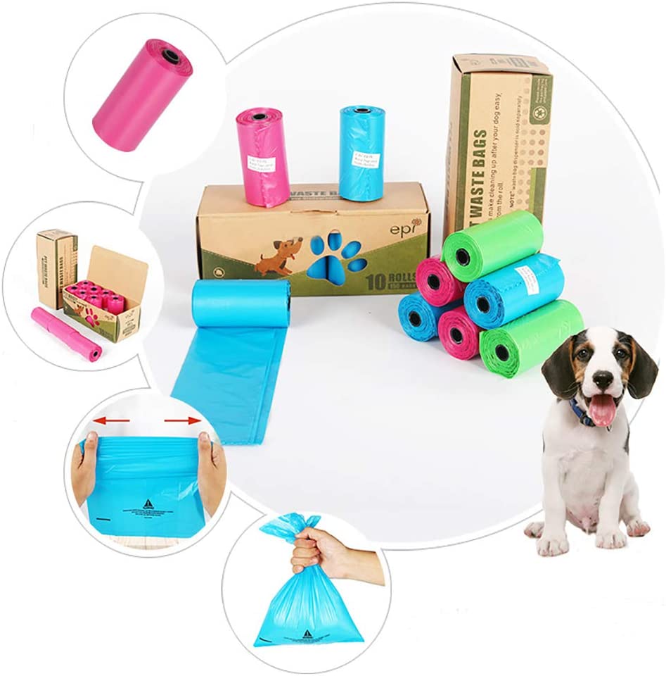  WGGLK Bolsas De Papel HigiéNico para Mascotas De 10 Rollos, Bolsas De Basura Biodegradables, Bolsas De Basura para Perros Gruesas, A Prueba De Fugas Y Resistentes. 