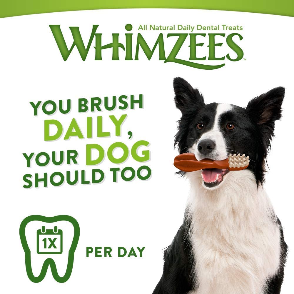  Whimzees Natural Dental Dog Chews Long Lasting, Small, Veggie Sausage, 28 Pieces 