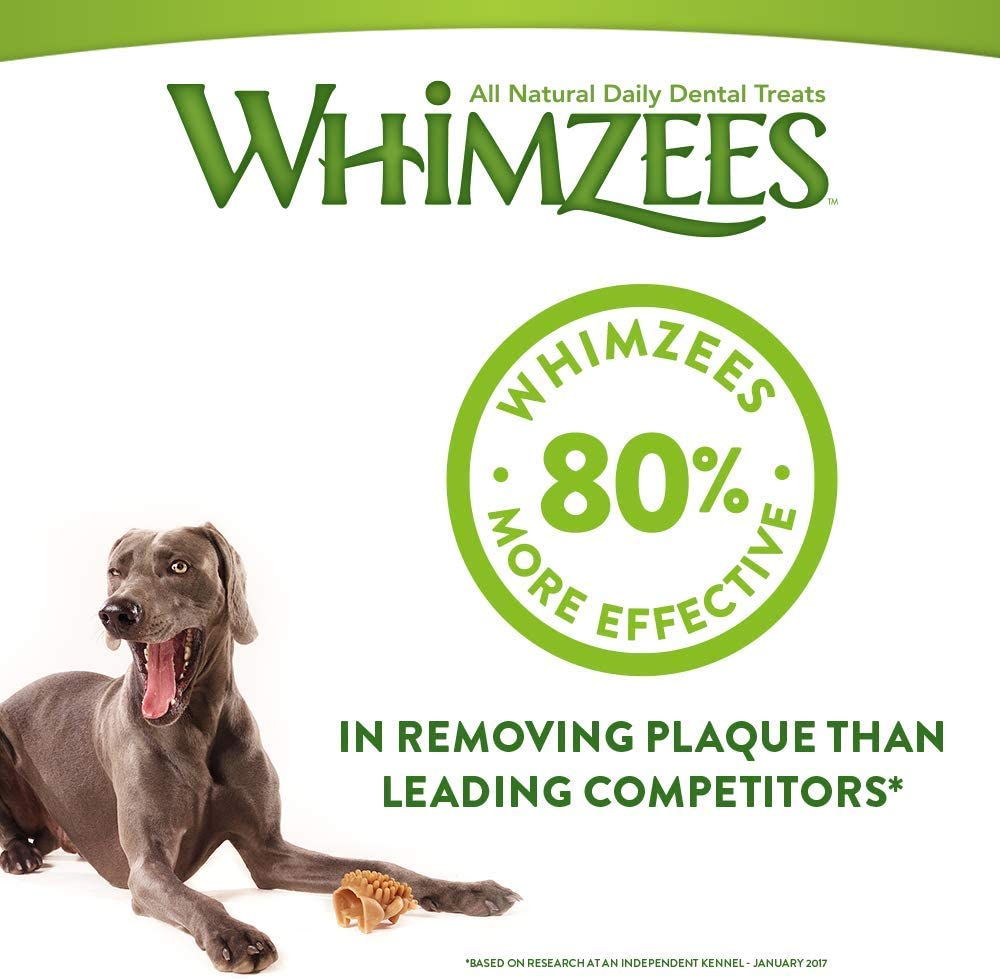  Whimzees Natural Dental Dog Chews Long Lasting, Small, Veggie Sausage, 28 Pieces 