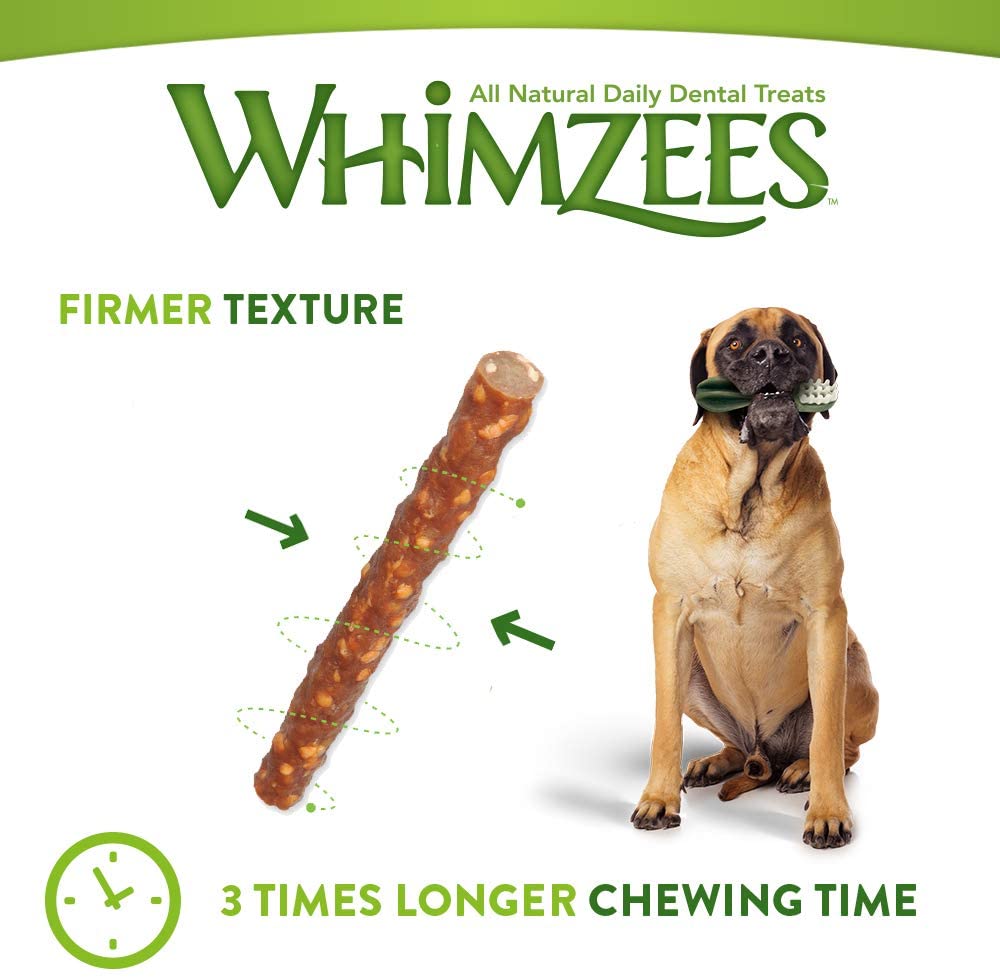  Whimzees Natural Dental Dog Chews Long Lasting, Small, Veggie Sausage, 28 Pieces 