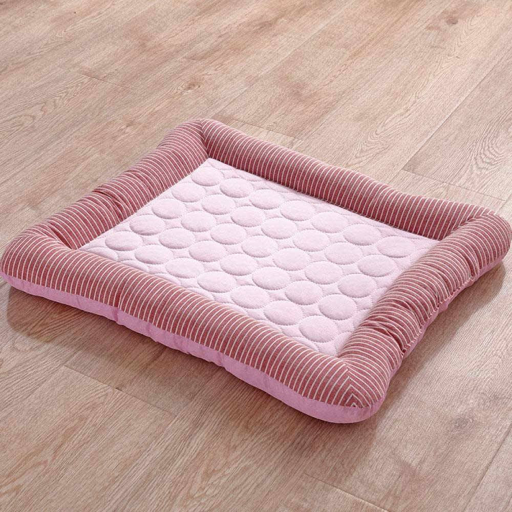  WJFGGXHK Colchón De Perro,Refrigeración En Verano Perro Perro Pad Hielo Rosa Mat Colchonetas para Perros Gatos Pet Kennel Cool Seda Fría Cama para Perro,S 