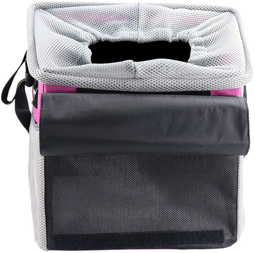  WLDOCA Bolsa de Transporte para Perros y Gatos,Bolso de la Cesta de la Bici del Portador de la Bicicleta,Plegable Transpirable portátil con Alfombra de Lana extraíble,Aerolínea Aprobada (Gris) 