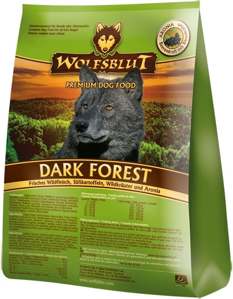  Wolfsblut Dark Forest, Alimento Deshidratado para Perro, Sabor Venado y Boniato-2 kg 