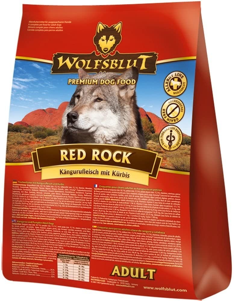  Wolfsblut Red Rock, Alimento Deshidratado para Perro, Sabor Canguro y Calabaza-2 kg 