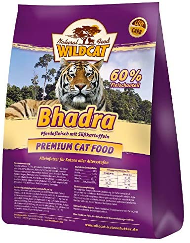  Wolfsblut Wildcat Bhadra, Alimento Deshidratado para Gato, Sabor Caballo y Boniato -3 kg 