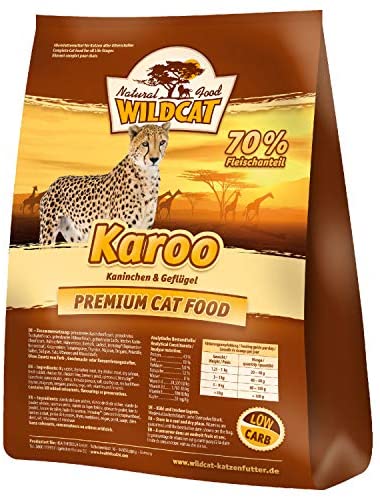  Wolfsblut Wildcat Karoo, Alimento Deshidratado para Gato, Sabor Conejo y Aves de Corral - 3 kg 