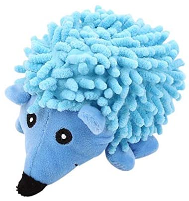  wuxing Juguetes para Mascotas Mascota Perro masticando Erizo chirriante Peluches de Peluche para Perros Grandes pequeños Animales Lindos con Forma interactiva Juguete Molar Diente, Azul 