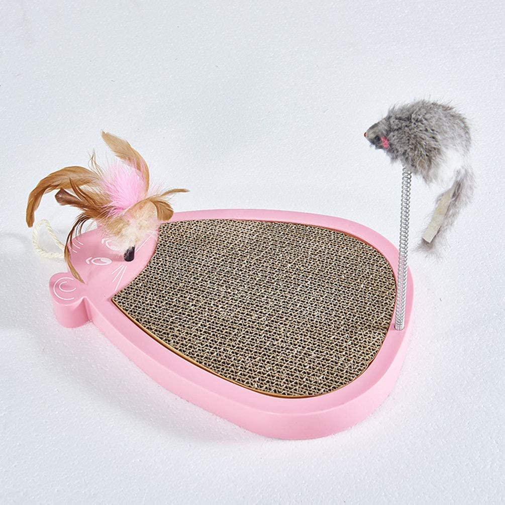  XXDYF Rascador de Gato para Cama y sofá Almohadillas rascadores Spring Rabbit, Mouse, Cat Scratching Board para burlarse del Juguete del Gato para Gatos de Carton Reciclado Corrugado Gato 