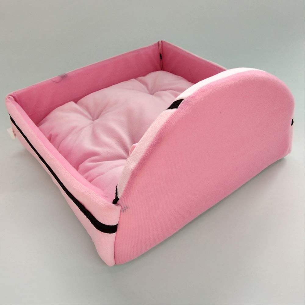  XYBB Cama Perro Cama Comfort Dog Nest Camas Transpirables para Cachorros Cat Soft Pet Bed Warm Dog Accessories 55 * 55 * 9cm Rosa 