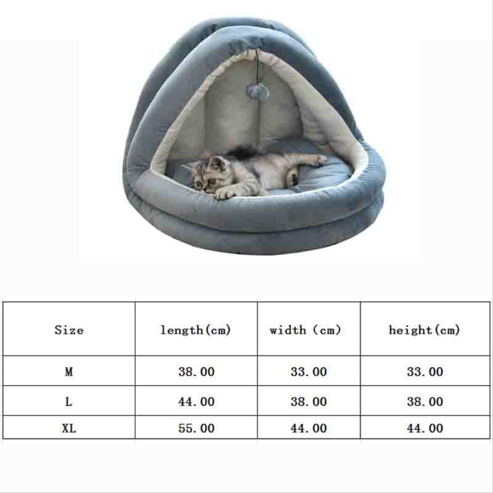  XYBB Cuccia Cane Letto House Kennel Nest Pet Nest Divano con Palla Giocattoli Dog Kennel Sofa House Cuscino Prodotti per animali domestici Gatto Gattino Letto 44 * 38 * 38 cm BLU Scuro 