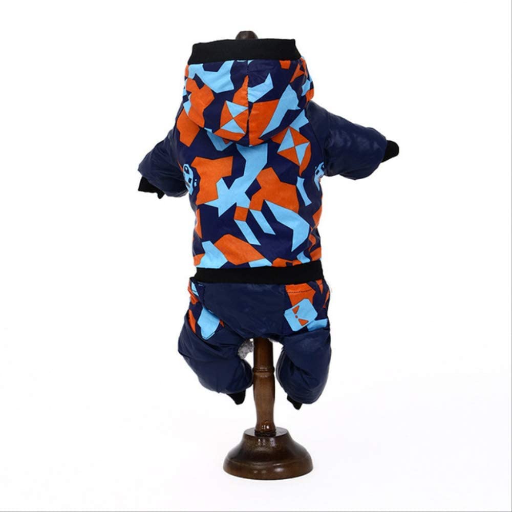  XYBB Ropa para Perros Ropa De Perro del Animal Doméstico Caliente Espesa Jumpsuit Simple Camuflaje Chaqueta Cachorro Ropa para Perros Que Caminan XL Azul 