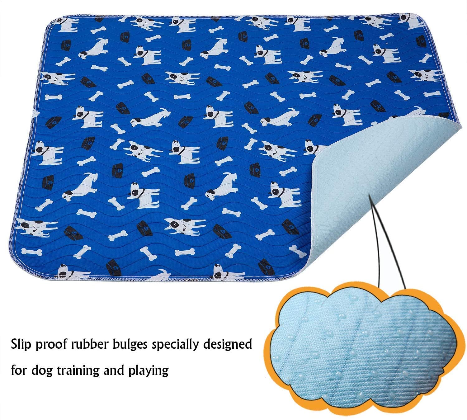  Yangbaga Empapadores Perros, Pañales de Perro Lavable y Reutilizables Empapadores de Entrenamiento para Adecuado para Perros Pequeños y Medianos o Gatos,Pañales para Perros Antideslizante (58 * 39cm) 