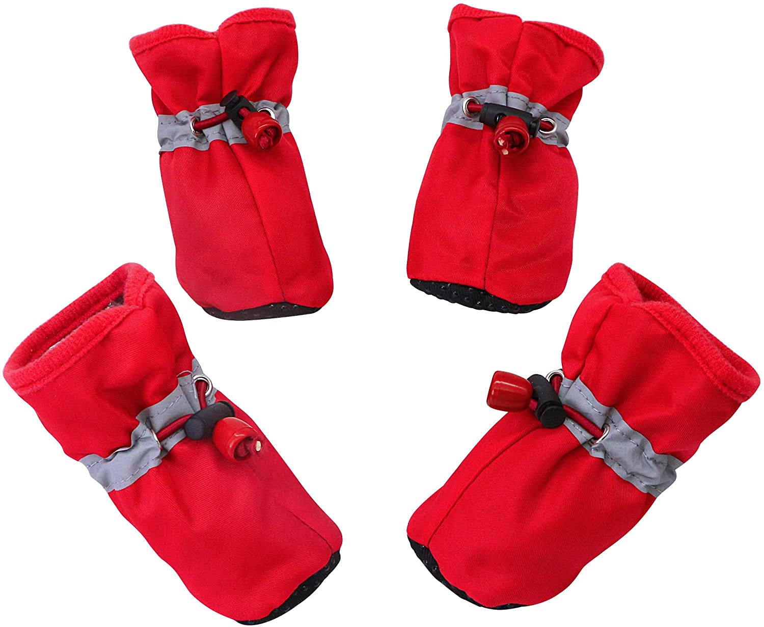  YAODHAOD Protector de Pata de Botas para Perros, Zapatos para Perros Antideslizantes, Estos Cómodos Zapatos Suave Tienen Correas Reflectantes, para Perros Pequeños (6, Rojo) 