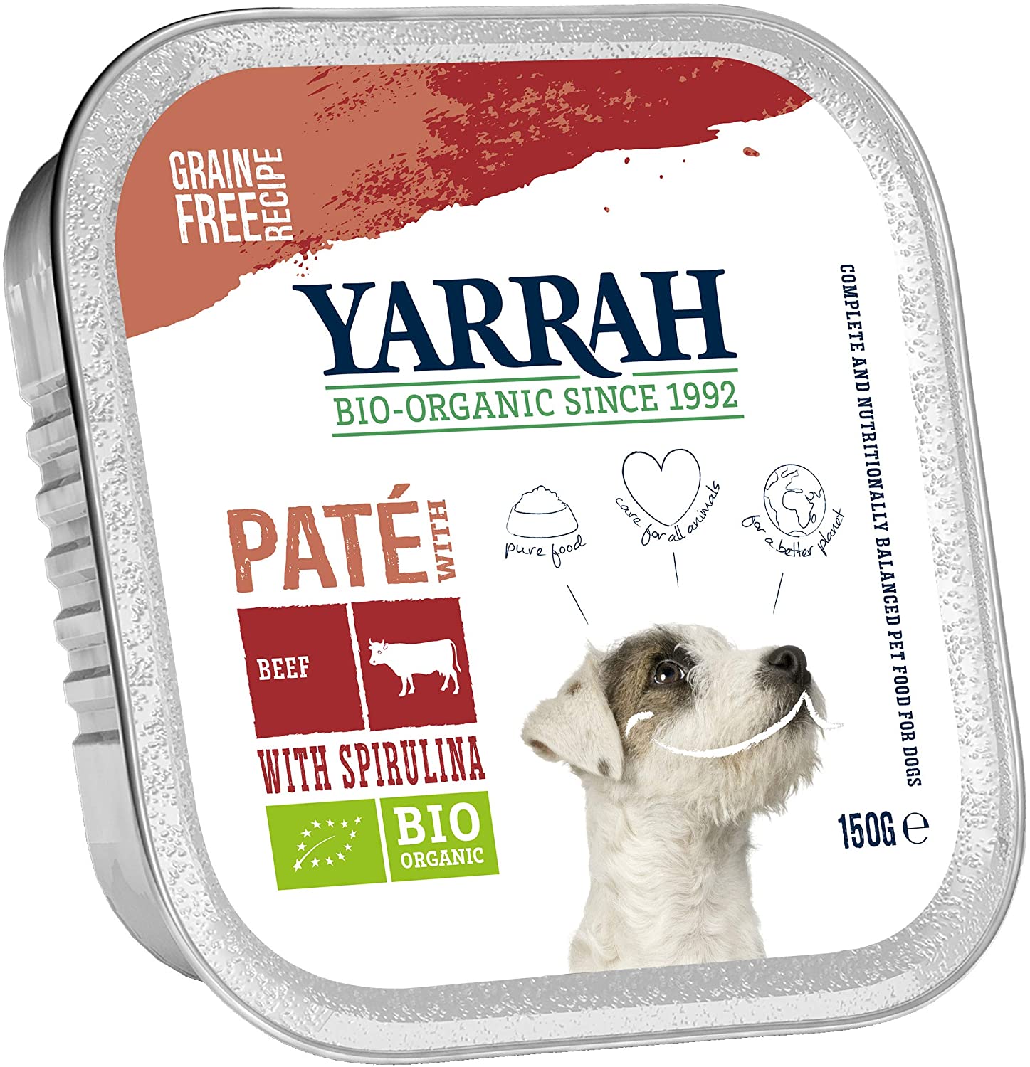  yarrah patentado vacuno spiru Lina 150 g bio Perros Forro, 12 Pack (12 x 0.15 kg) 