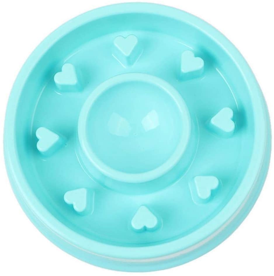  YLCWZD Tazón Perro Plato 1Pc Plastic Dog Bowl Cute Heart Pet Feeder Anti Choke Dog Bowl Puppy Cat Slow Down Eatting Dog Feeder Plato De Dieta Saludable, Verde 