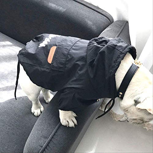  YMKWQF Ropa para Mascotas Ropa para Perros para Perros Pequeños Chaqueta Impermeable para Chihuahua Impermeable para Cachorro De Bulldog Francés Disfraz De Mascota L Negro 