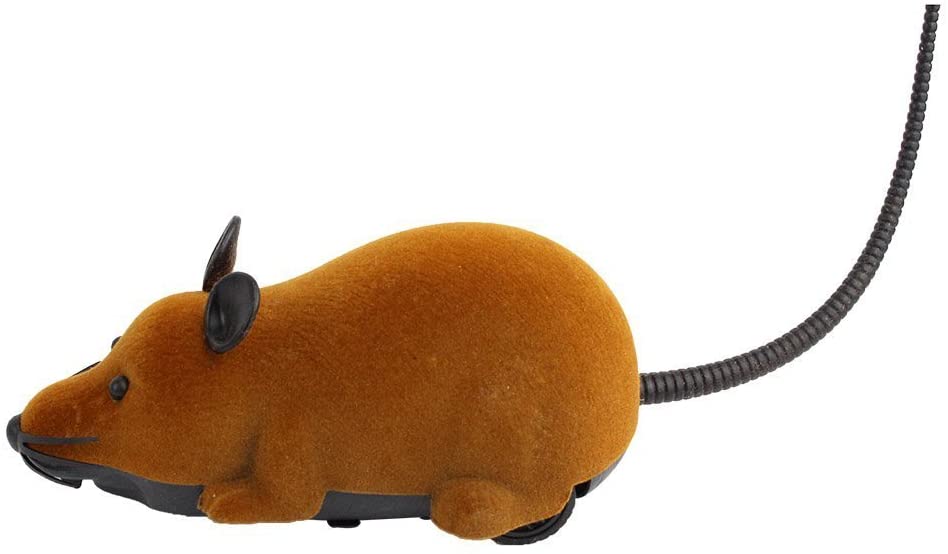  Yosoo Mini juguete ratón RC Rat 2-voies 27 MHz con mando a distancia para gato gatito animales y niños 3 años 