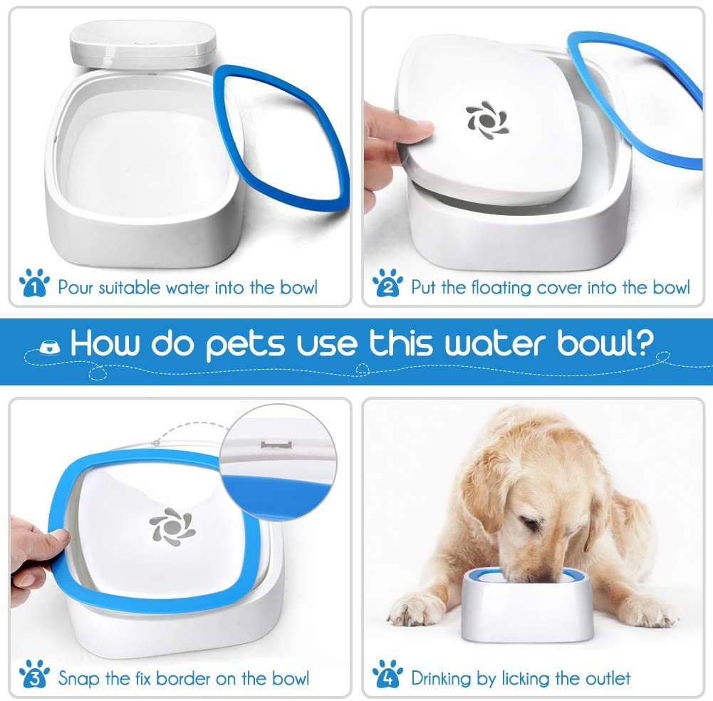  YOUTHINK Recipiente de Agua para Perros, Recipiente para Mascotas sin Salpicaduras con Material Antibacteriano, Recipiente de Agua para vehículos para Perros/Gatos/Mascotas 