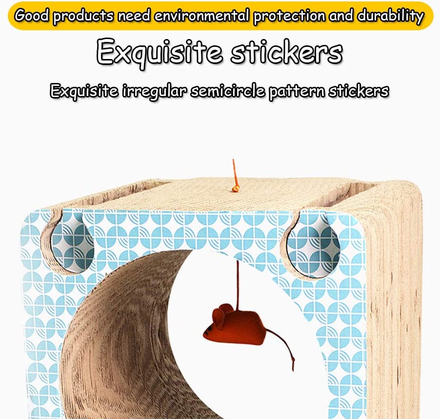  Youyababay para Gatos Animales Caja de cartón con 4 Postes Verticales para rascar Verticales para Gatos Campana para Gatos Incluye Juguetes Catnip Gratis 