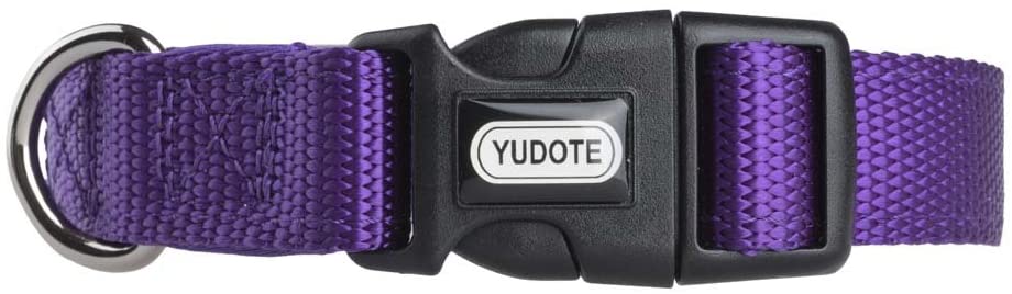  Yudote - Collar de perro de nailon, ajustable, con acolchado de neopreno suave para cachorros, tamaño pequeño, mediano y grande, uso diario 