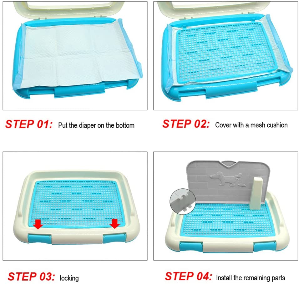  Zantec Bandeja de retretes portátiles para mascotas con bandeja de inodoros con orinal de columna 