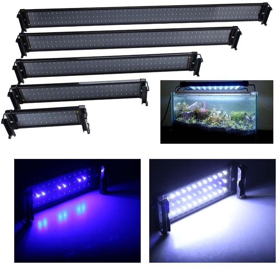  Zerone Acuario de lámpara LED, Acuario Luz 180 180 cm Iluminación subacuática con pinzas extensibles de la UE conector 