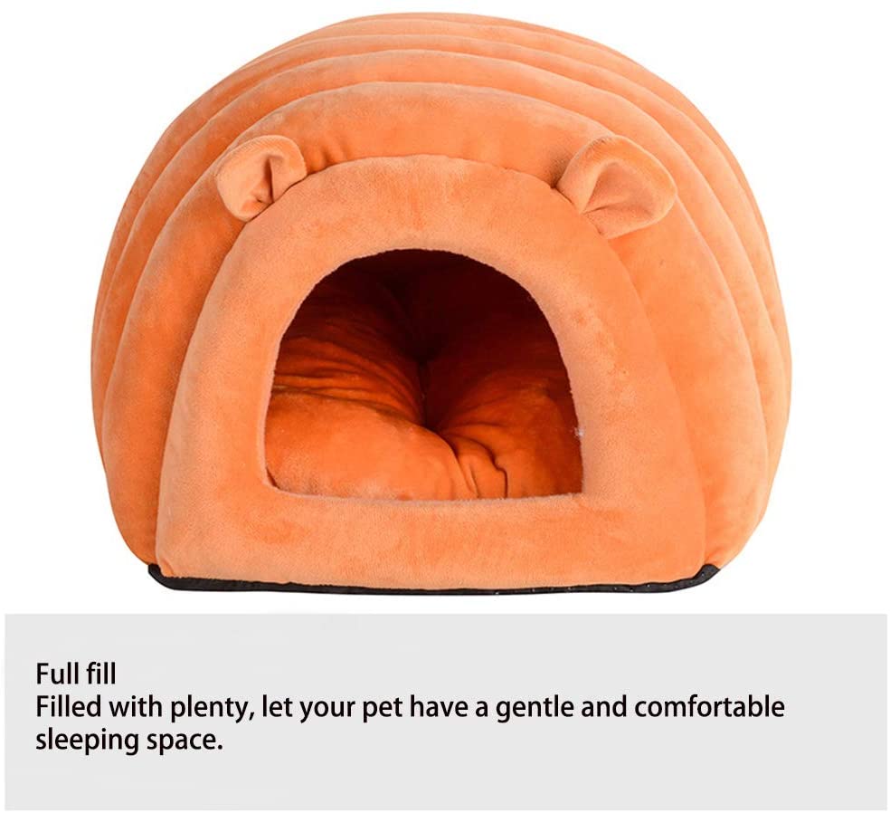  ZFFLYH Nuevo cálido Gato Cueva casa Plegable Cachorro Gatito Saco de Dormir cómodo Suave pequeño Perro Perrera Cama Invierno Mascota Nido cojín,Verde 