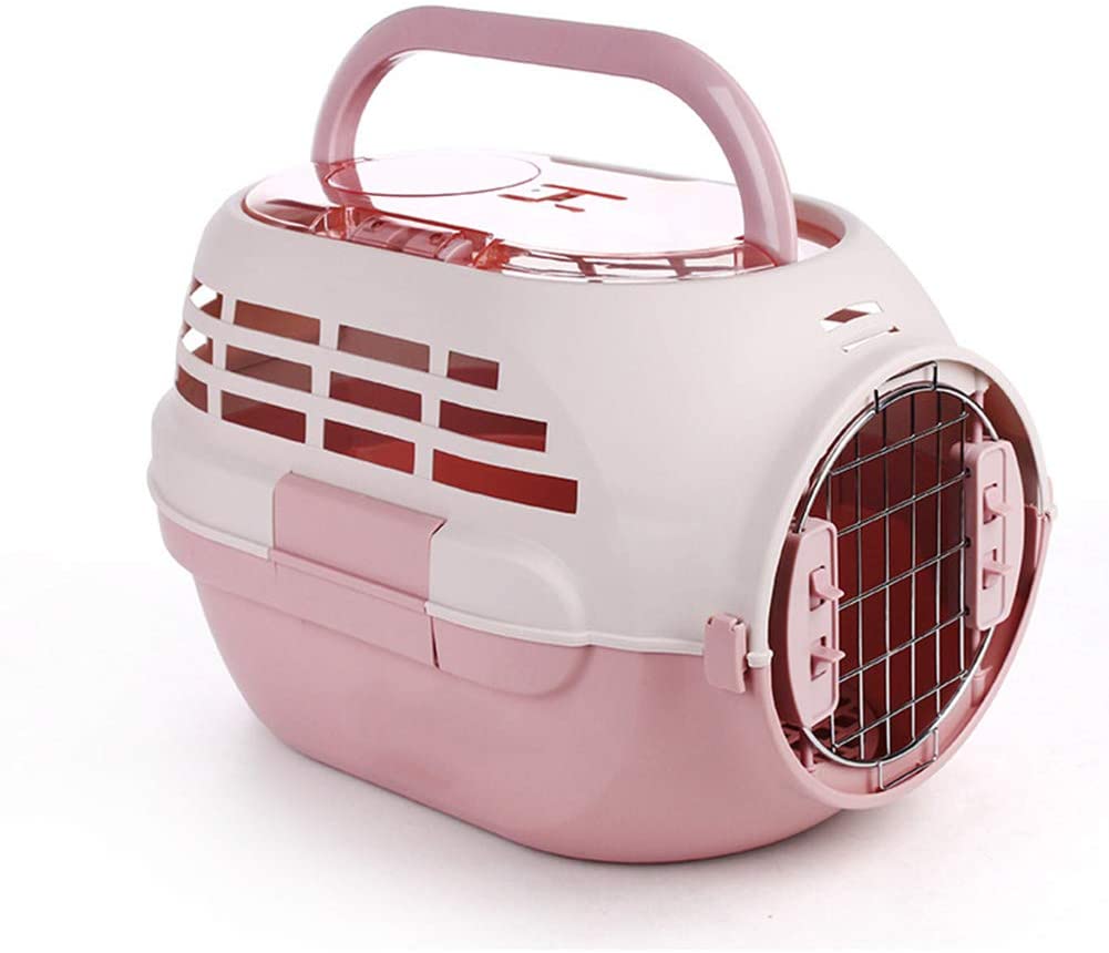  ZGD Caja De Transporte Acuerdo con Los Requisitos De La IATA para El Transporte De Animales Vivos, Estuche De Transporte Grande para Mascotas (Color: Rosa) 