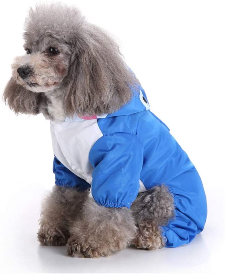  Zhyaj Chubasquero para Perros Pequeños Chubasquero Tiburón De Resorte, Impermeable para Perros con Capucha, Ultra-Light Transpirable 100% Impermeable Chaqueta para Lluvia 