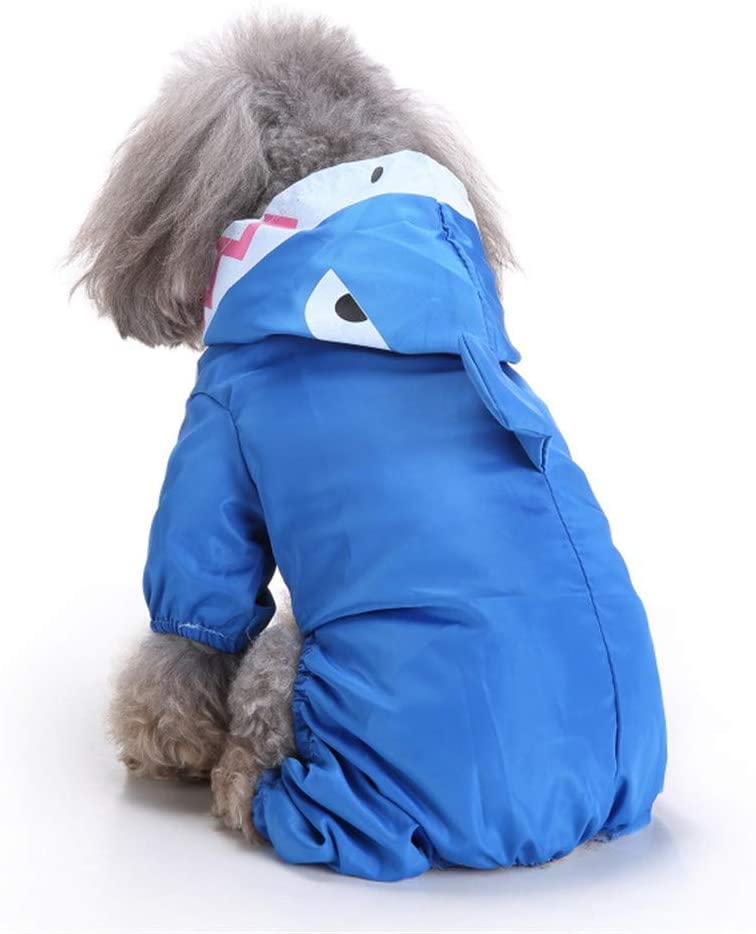  Zhyaj Chubasquero para Perros Pequeños Chubasquero Tiburón De Resorte, Impermeable para Perros con Capucha, Ultra-Light Transpirable 100% Impermeable Chaqueta para Lluvia 