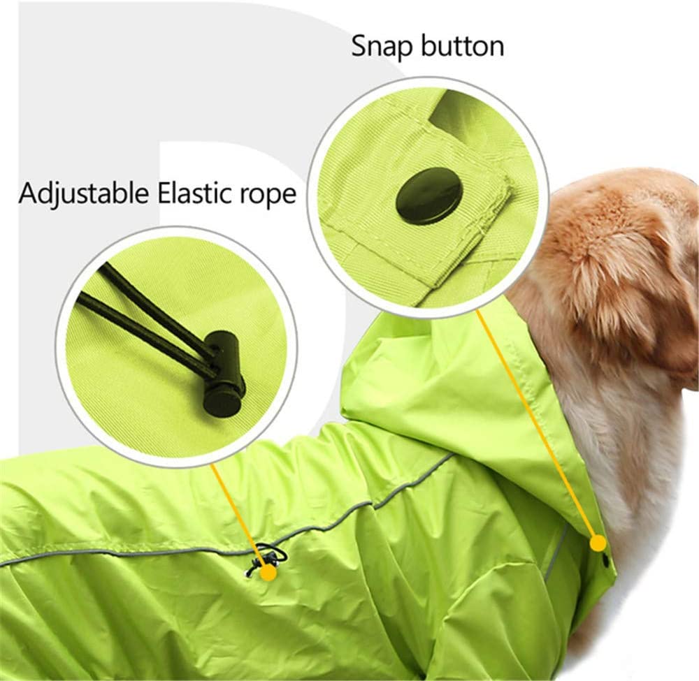  Zhyaj Chubasquero para Perros Pequeños Impermeable Ajustable con Correa De Resorte, Impermeable para Perros con Capucha, Ultra-Light Transpirable 100% Impermeable Chaqueta para Lluvia 