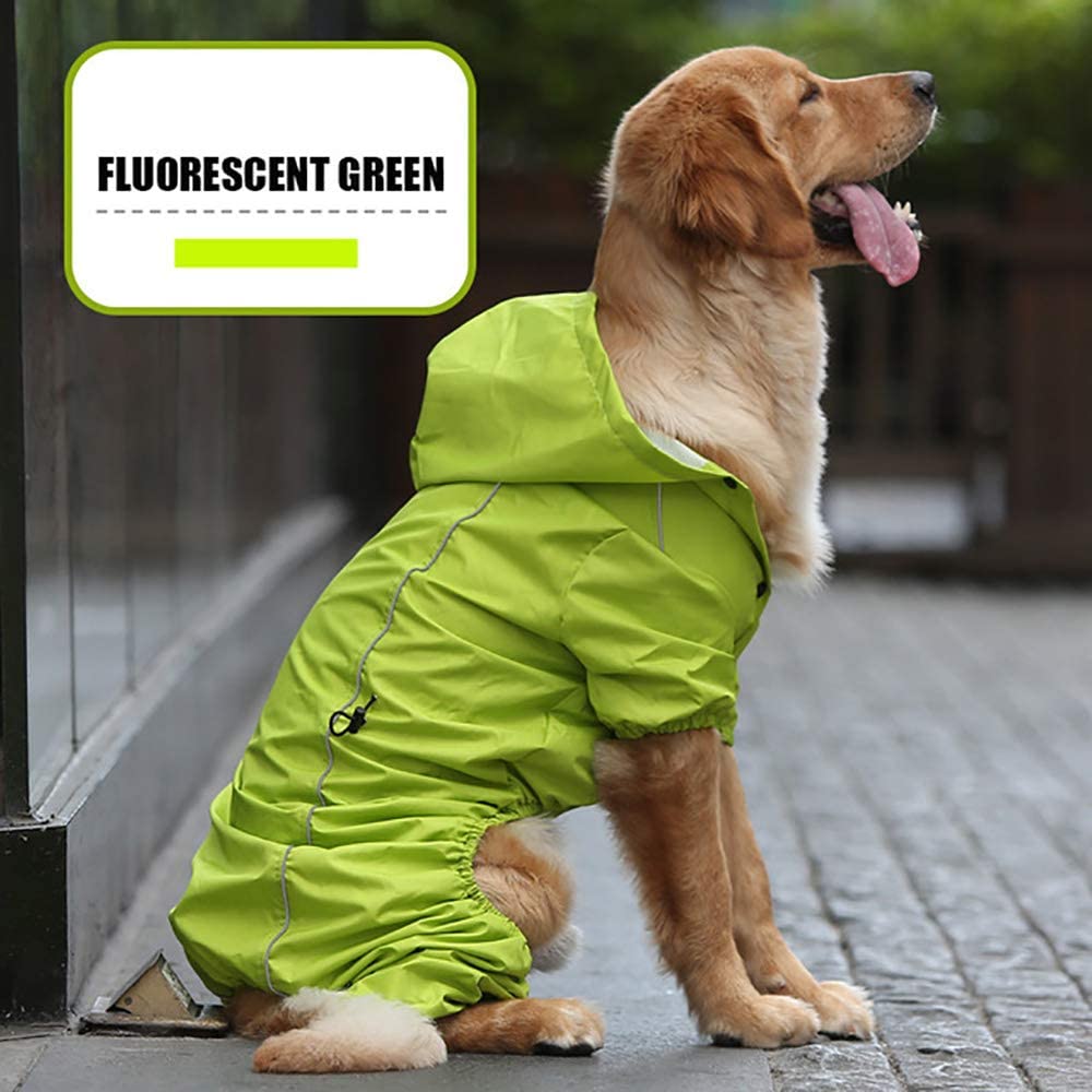  Zhyaj Chubasquero para Perros Pequeños Impermeable Ajustable con Correa De Resorte, Impermeable para Perros con Capucha, Ultra-Light Transpirable 100% Impermeable Chaqueta para Lluvia 