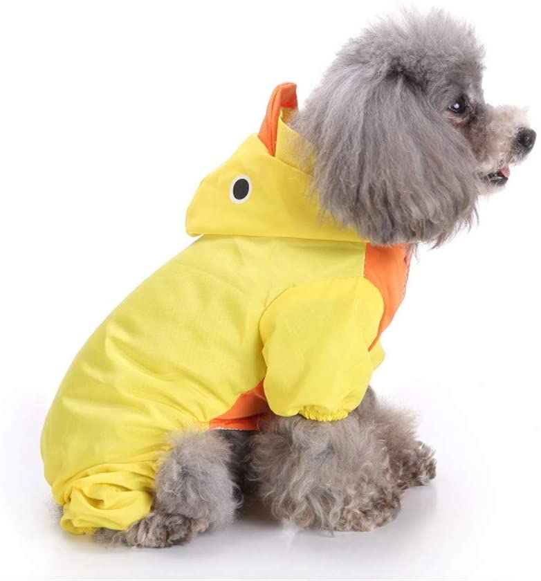  Zhyaj Chubasquero para Perros Pequeños Impermeable De Pato De Resorte, Impermeable para Perros con Capucha, Ultra-Light Transpirable 100% Impermeable Chaqueta para Lluvia 