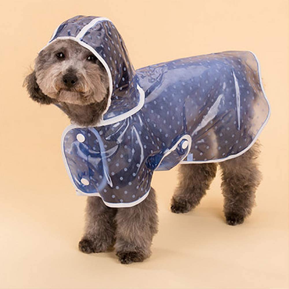  Zhyaj Impermeable De Punto De Onda Transparente Impermeable Perro con Capucha Y Collar Agujero, Impermeable De Punto De Onda Transparente, Impermeable Chaqueta para Lluvia 