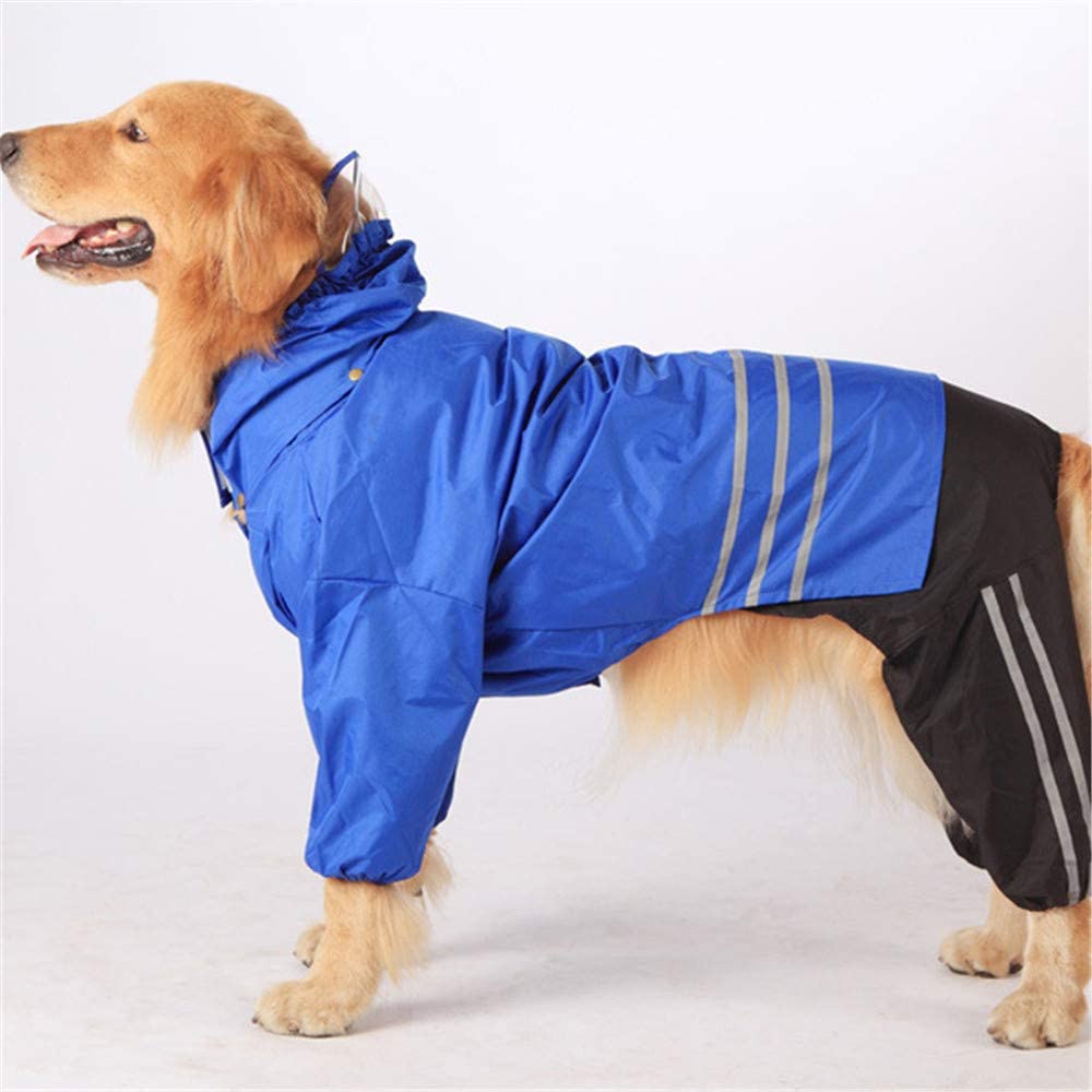  Zhyaj Impermeable Desmontable para Perros con Capucha y Tiras Reflectoras Seguras, Ultra-Light Transpirable 100% Impermeable Chaqueta para Lluvia 