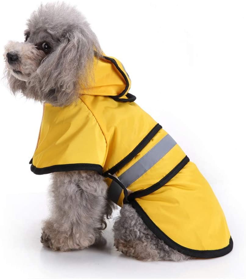  Zhyaj Impermeable para Perros con Capucha Y Tiras Reflectoras Seguras, Ultra-Light Transpirable 100% Impermeable Chaqueta para Lluvia 