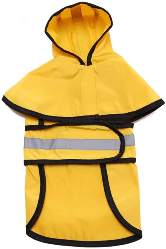  Zhyaj Impermeable para Perros con Capucha Y Tiras Reflectoras Seguras, Ultra-Light Transpirable 100% Impermeable Chaqueta para Lluvia 