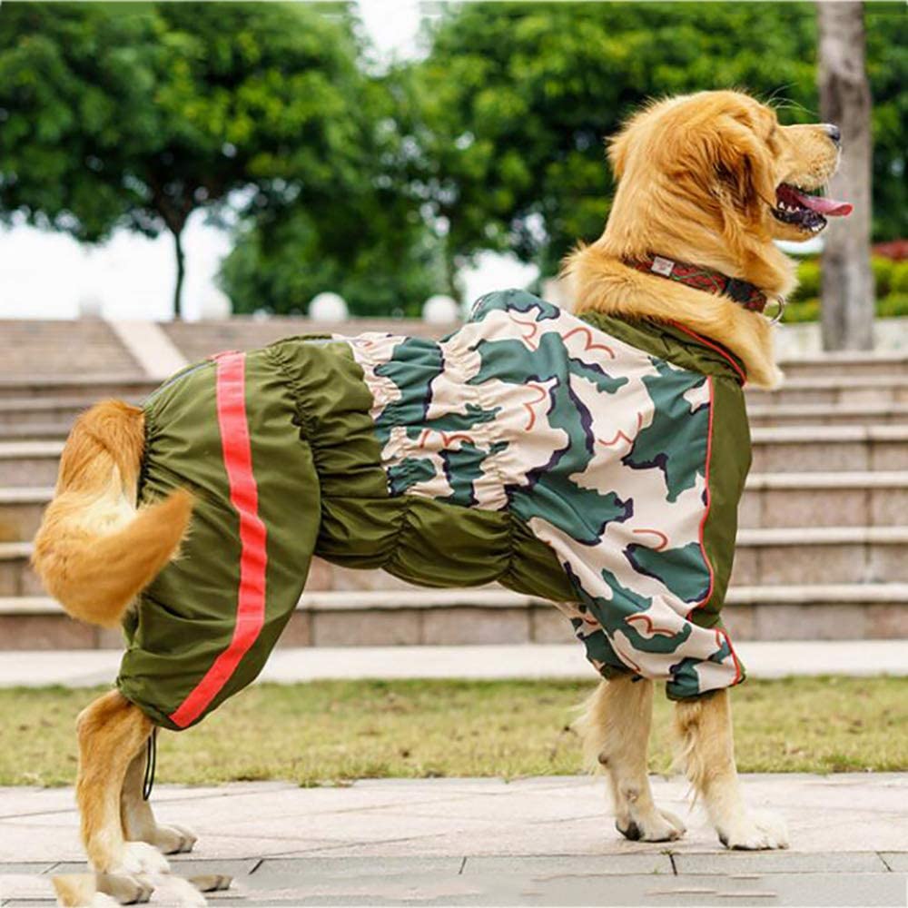  Zhyaj Impermeable para Perros,Impermeable Ajustable con Tira Reflectante De Seguridad Y Correa De Resorte, Ultra-Light Transpirable 100% Impermeable Chaqueta para Lluvia 