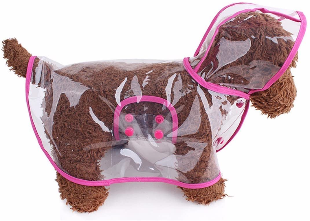  ZoonPark® Impermeable para perro estilo poncho, para perros y cachorro, mascotas, ligero impermeable Teddy, transparente, de plástico, chubasquero para perro pequeño o mediano 