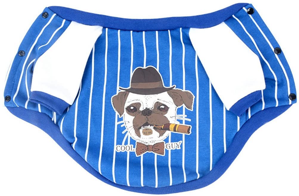  Zunea Sudadera para Perro con Capucha a Rayas, Suave y Cálida, para Invierno con Diseño de Bulldog Francés, Protector de Pecho, Ropa para Mascotas para Bulldogs Pitbulls Bull Terrier Perros 