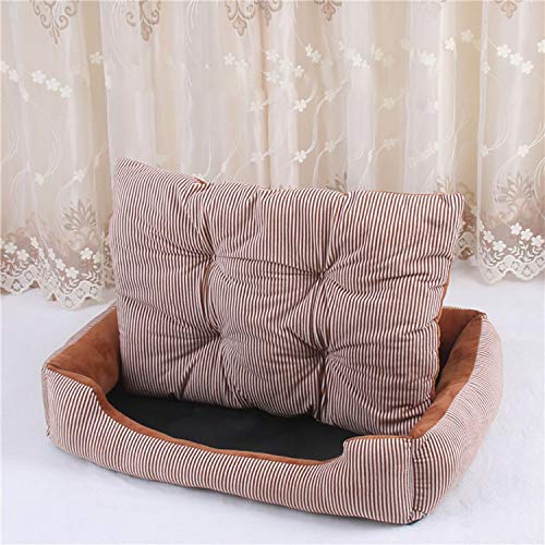 1 Cama Suave para Perro Perrera Cachorro Cama cálida de Felpa acogedora Nido para casa de Perros pequeña, Mediana y Grande, 4 Estaciones, Suministros para mascotas-D-M50 x 38 x 15 cm