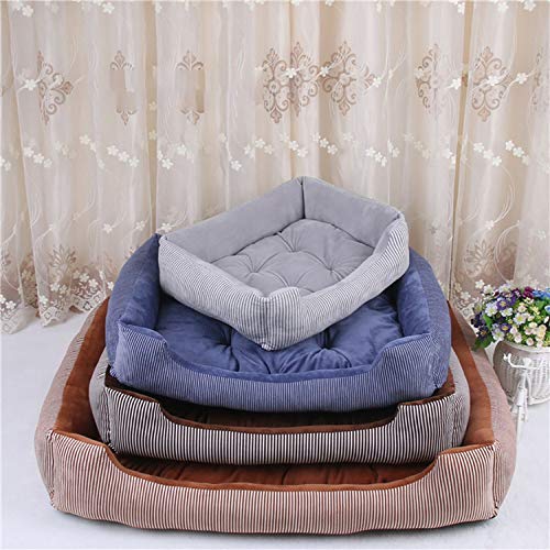 1 Cama Suave para Perro Perrera Cachorro Cama cálida de Felpa acogedora Nido para casa de Perros pequeña, Mediana y Grande, 4 Estaciones, Suministros para mascotas-D-M50 x 38 x 15 cm