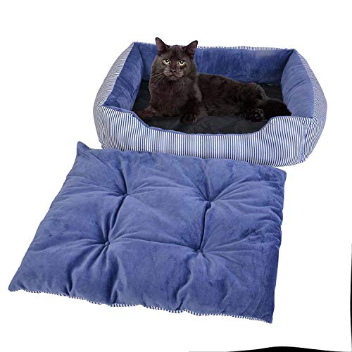 1 Cama Suave para Perro Perrera Cachorro Cama cálida de Felpa acogedora Nido para casa de Perros pequeña, Mediana y Grande, 4 Estaciones, Suministros para mascotas-D-M50 x 38 x 15 cm